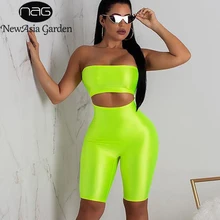 Новинка, женский комбинезон без бретелек, спортивный костюм, сексуальный комбинезон с вырезами, женский комбинезон с открытыми плечами, боди
