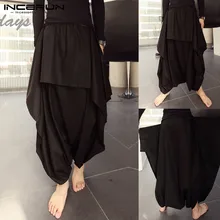 Мужские шаровары, мешковатые брюки, мужские шаровары, юбки, Большой промежность, хмонг, мешковатые штаны для танцев, Харадзюку, широкие ноги, 5XL, хип-хоп модные штаны