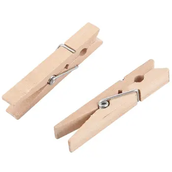 

24x Natural Wooden Clothespins Clips for Shirts, Sheets, Pants, Decor Wood color