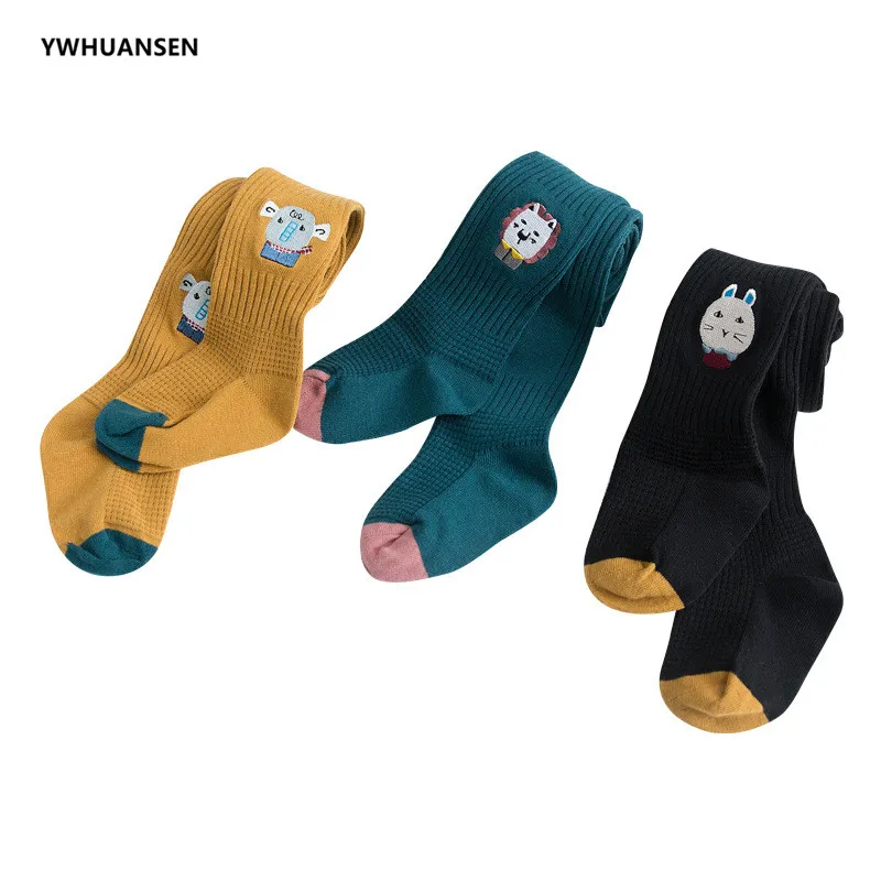 YWHUANSEN милые колготки с вышивкой животных для девочек от 1 до 10 лет модные