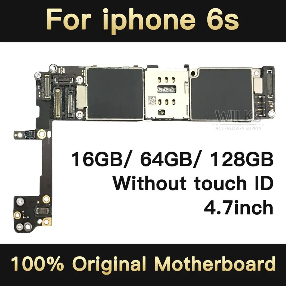 Для iphone 6s материнская плата с полным чипом, разблокирован для iphone 6s логические платы без Touch ID на 16 Гб/64 Гб/128 ГБ