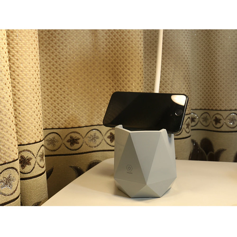 Светодиодная настольная лампа в форме алмаза с щеткой Hoder для телефона сенсорным