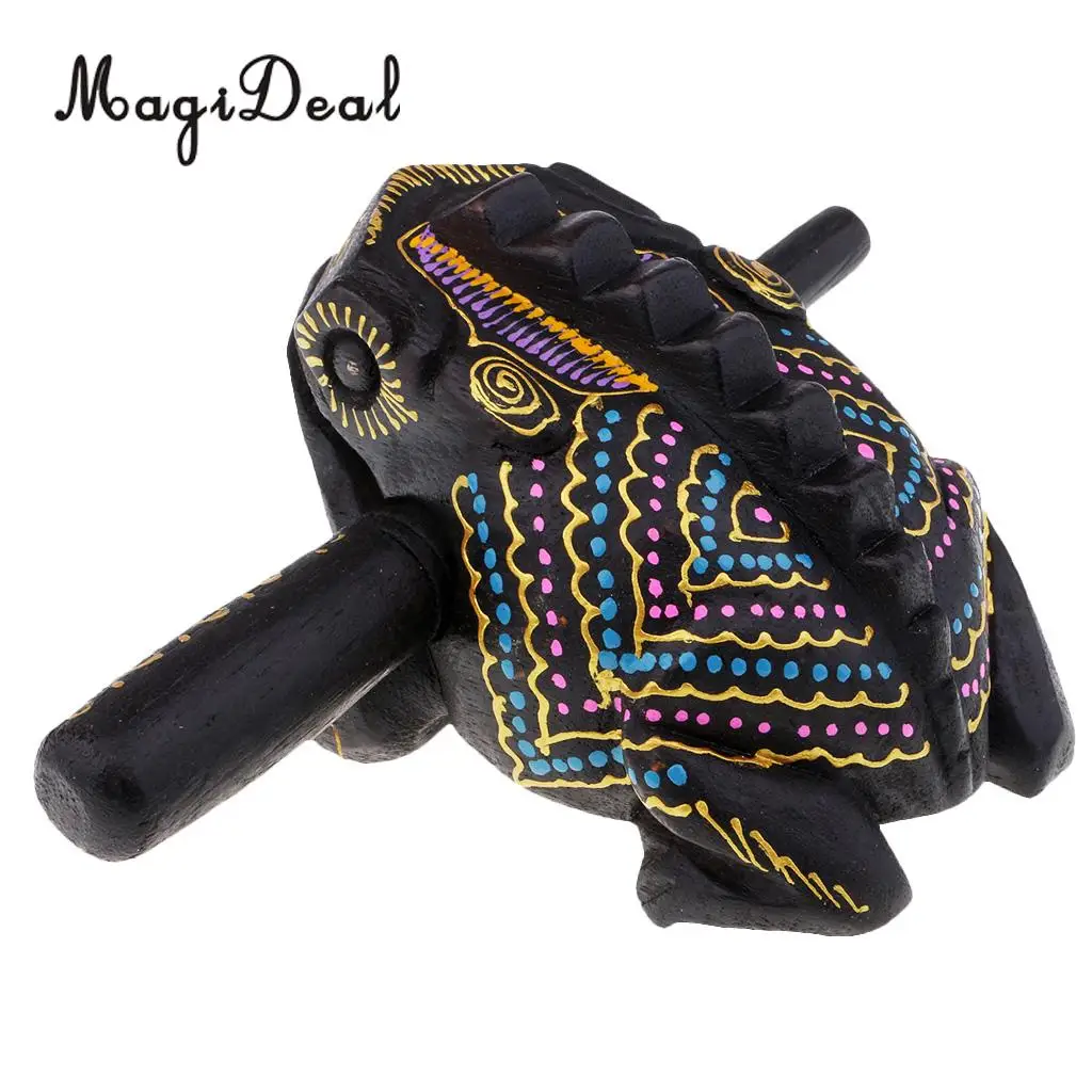 

Thailand Traditional Handicraft 11cm Colorful Wood Frog Figurines Home Decorative