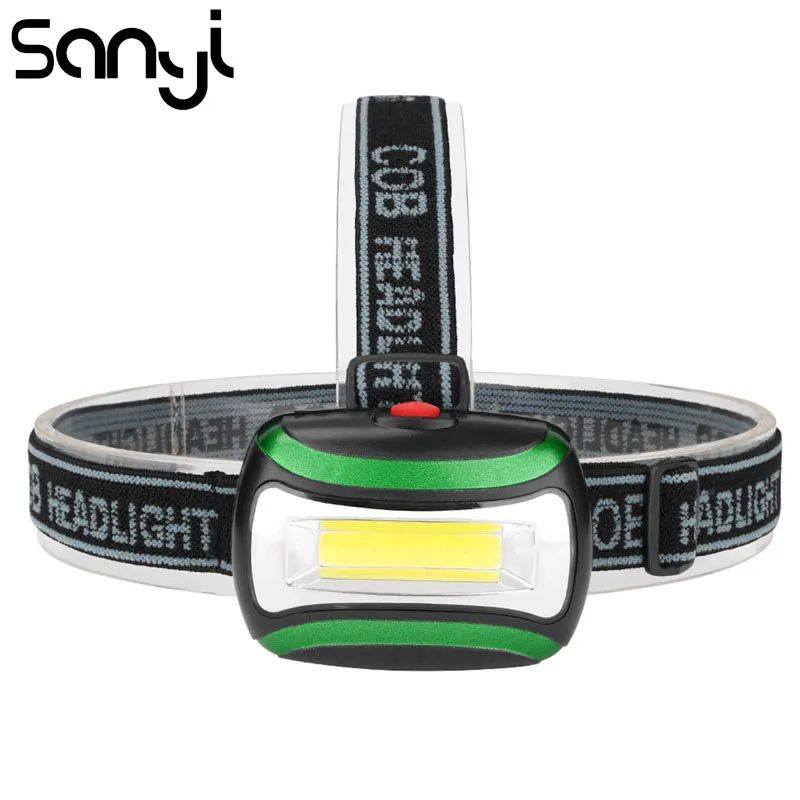 

SANYI 3800 LM Flashlight Head 3 Modes Headlamp Recharging by 3* AAA Battery Forehead Headlight LED COB Torch