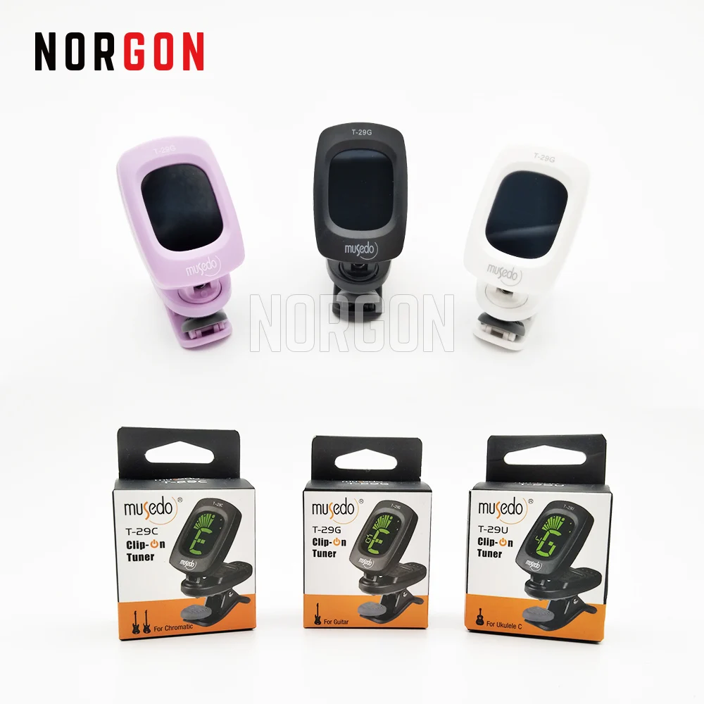

Musedo Clip-on Guitar Tuner Chromatic, Guitar, Bass, Violin, Ukulele LCD Display 3 Colors Parts and Accessories T-29