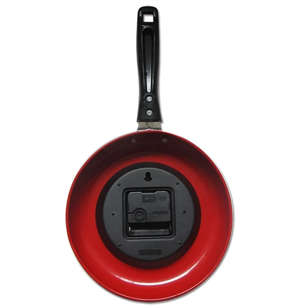 Billige Wanduhr Metall Braten Pan Design 8 Inch Uhren Küche Dekoration Neuheit Kunst Uhr