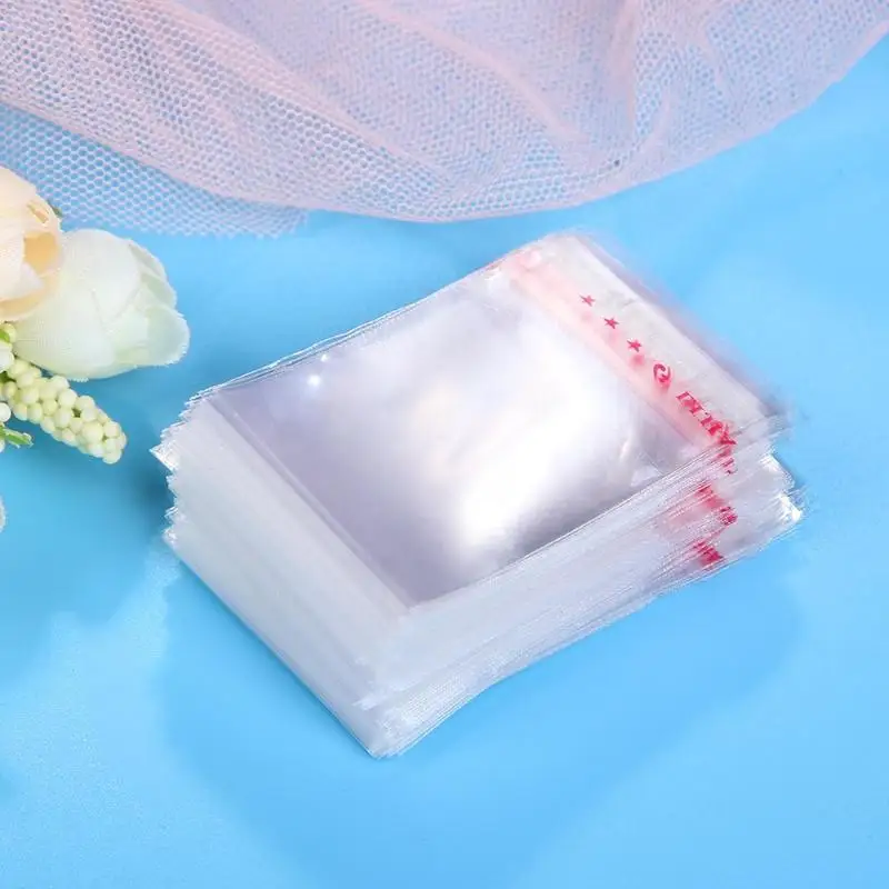 100 шт./компл. Resealable Cellophane прозрачные OPP пакеты самоклеящиеся пластиковые блестки