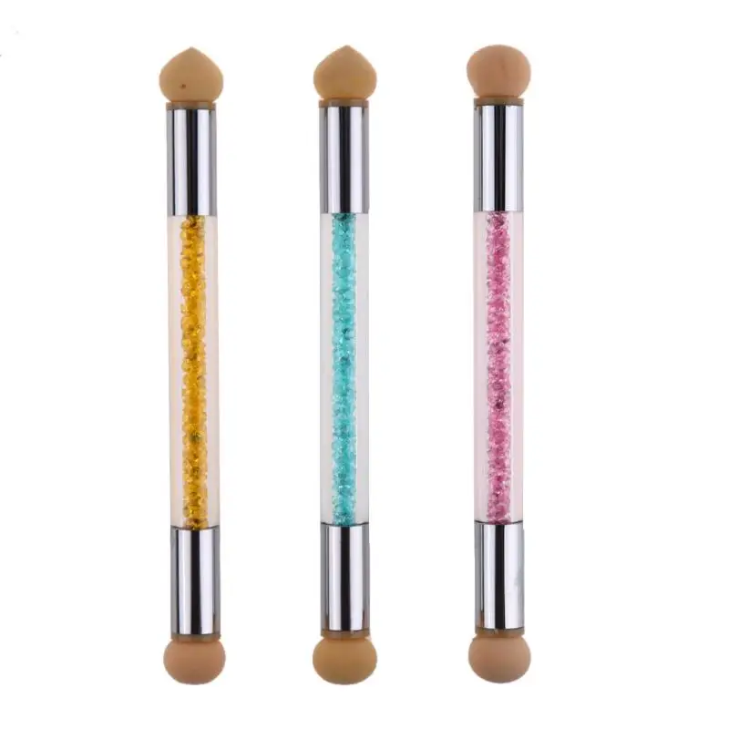 

3pcs Nail Brush Glitter Powder Dotting Gradient Double Sponge Head Pen Brush Acrylic Washable Nail Art Sponge Manicure Tool