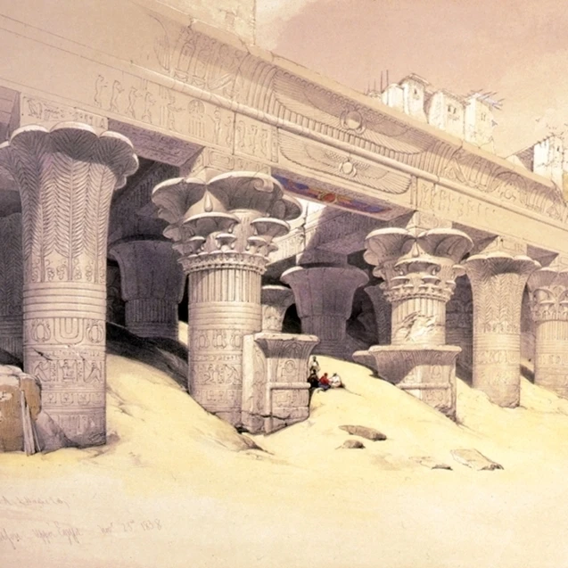 Portico of Temple Horus at Edfu 1838 Poster Print by Science Source (36 x 24) | Дом и сад