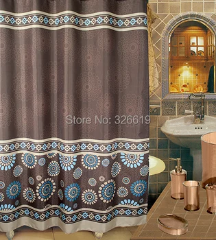 

polyester eco friendly beney BN1302H traditional Chinese style waterproof coating terylene cloth shower curtain