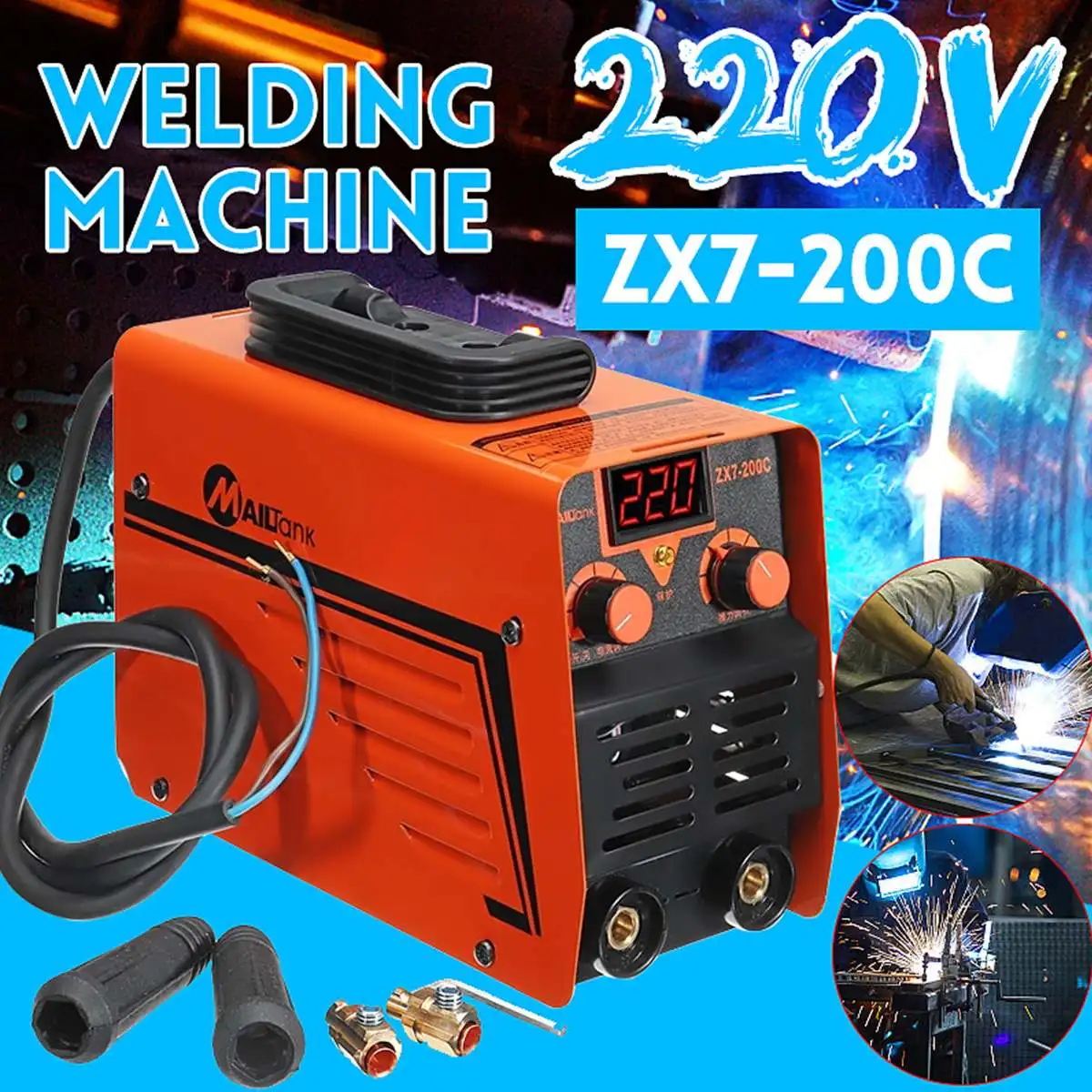 

ZX7-200C Handheld IGBT Inverter MMA ARC Welding Mini Welders Machine 25-200A