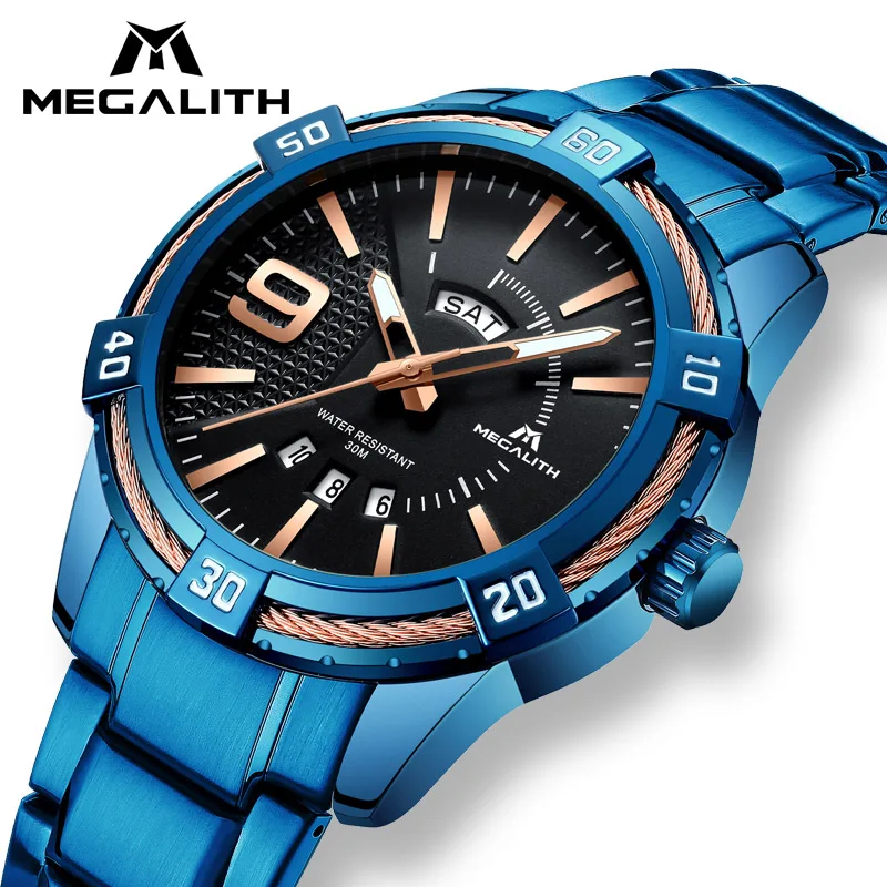 

MEGALITH Reloj Hombre 2018 Fashion Mens Watches Top Brand Luxury 30M Waterproof Sport Chronograph Quartz Clock Relogio Masculino