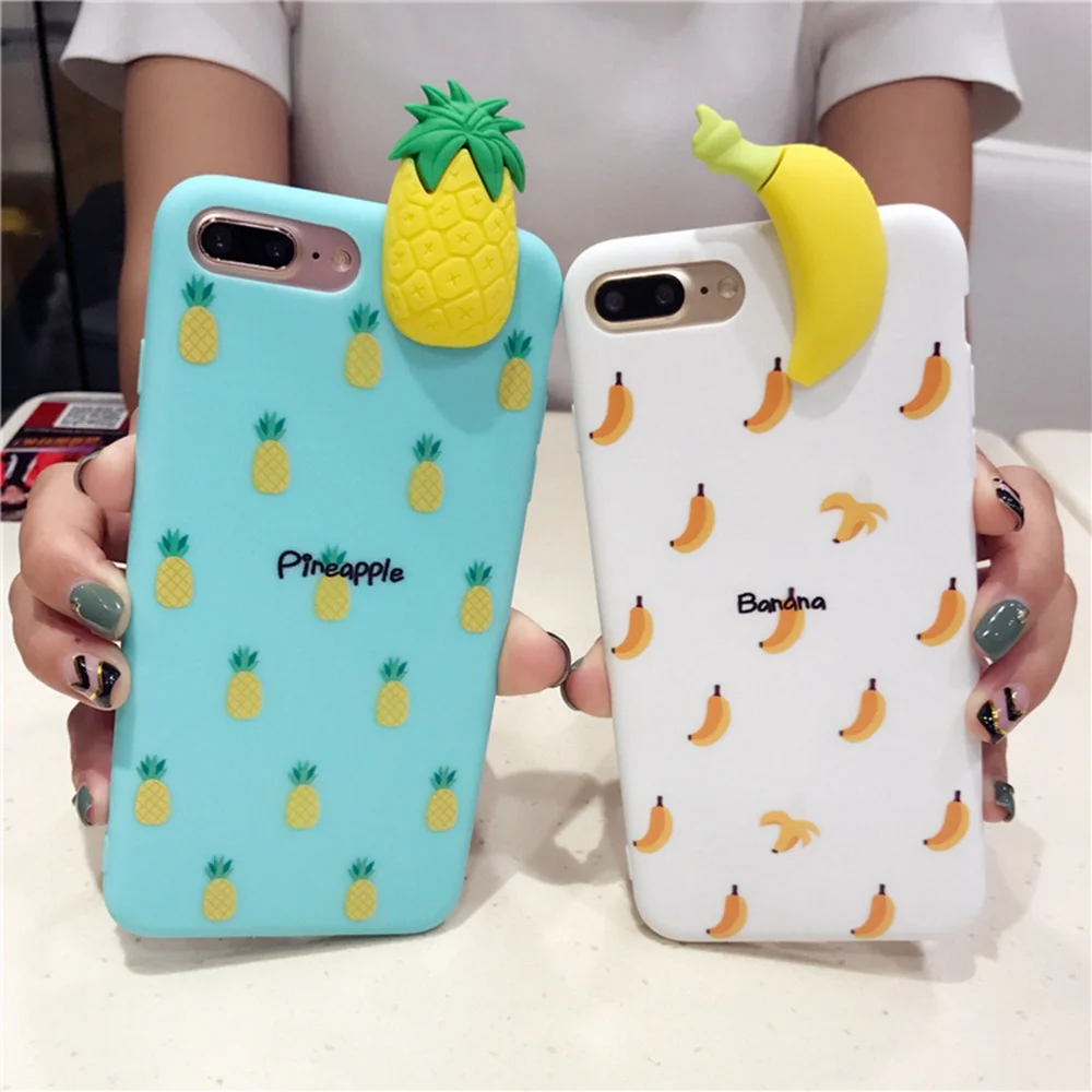 KISSCASE 3D мягкий банан силиконовые фрукты телефон чехол для iPhone 6 6S 7 5 5S SE мягкие
