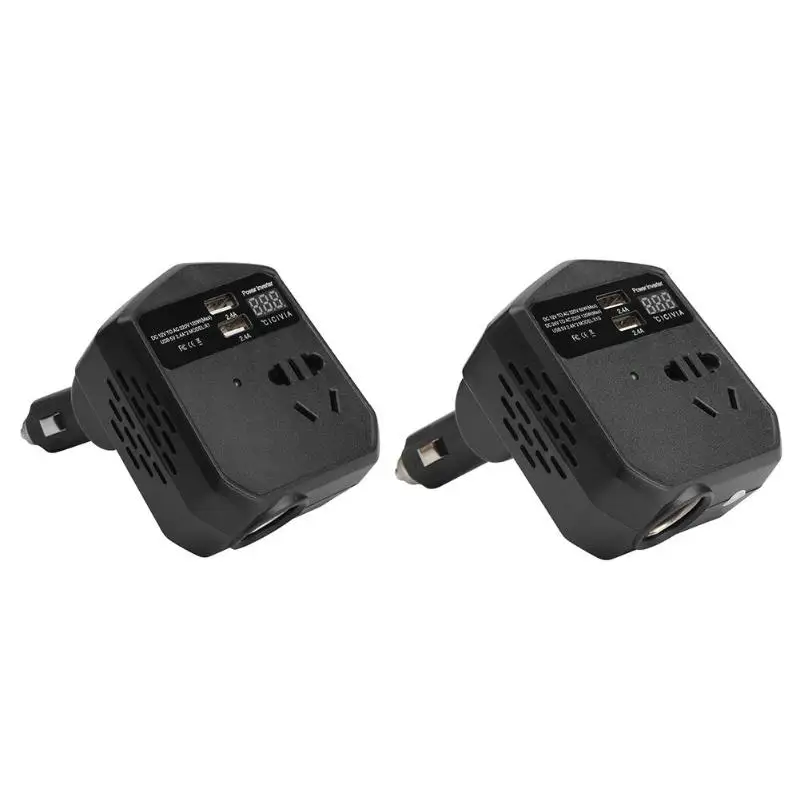 

Car Inverter DC 12V/24V to AC 220V Output Socket Converter Car Dual USB Power Inverter Charger LED Display Adapter Plug