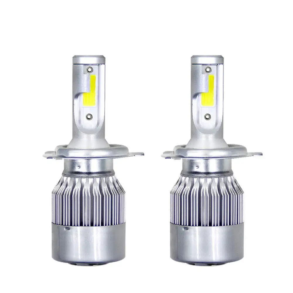 

H4 Hid Kit Car LED Headlight Bulb Dual Hi/Lo Beam Headlamps Conversion Headlights 8000Lumens 6000K Cool White lamp Light 2Pcs