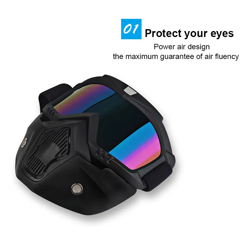 Herorider Ski Bike Motorcycle?Mask Motocross Motorbike Motor Open Face Detachable P25