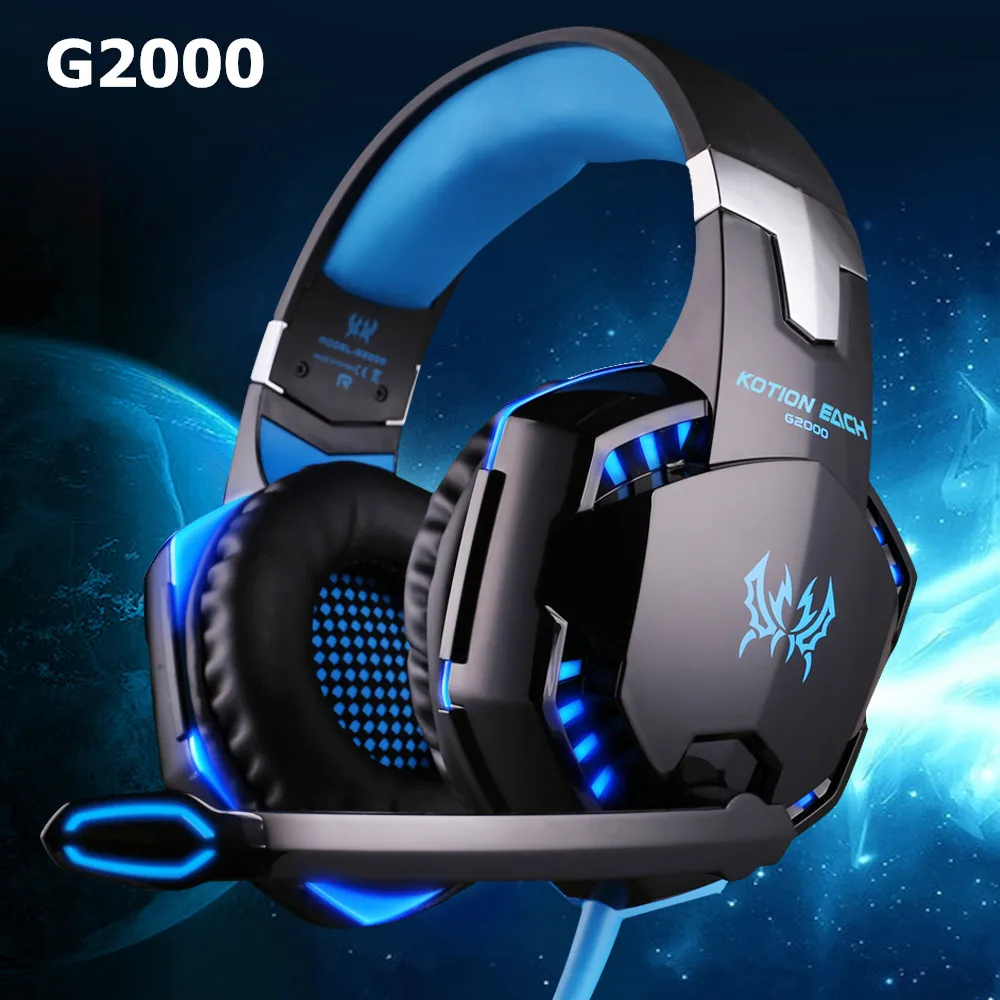 KOTION EACH G2000 Stereo Gaming Headset Earphone W/ LED Lights Noise