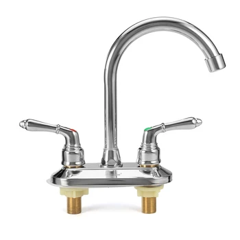 

Chrome Copper Cold Hot Water Double Sink Mixer Tap Bathroom Kitchen Basin Faucet Home Hotel Bathroom Accessories Fixture