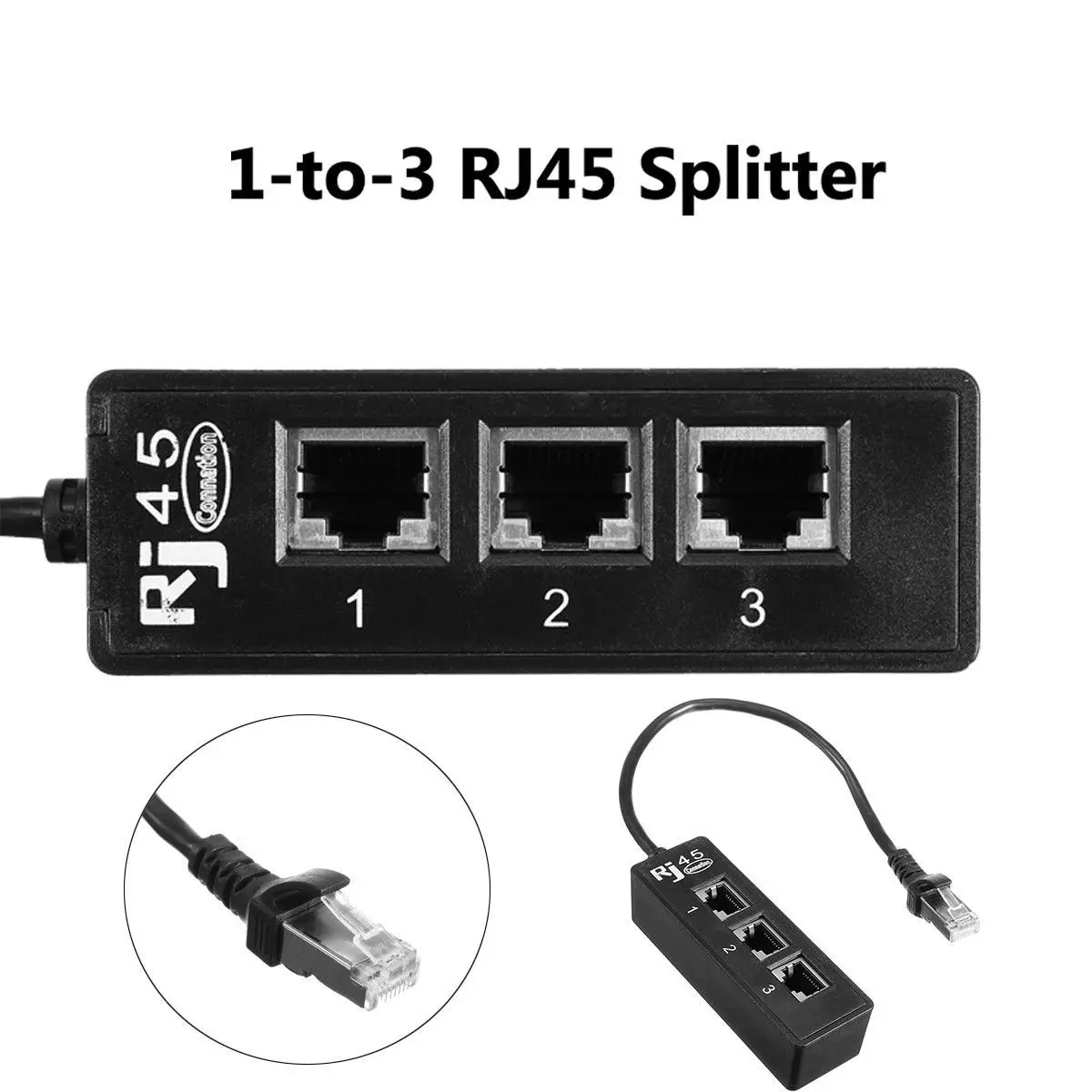 RJ45 Мужской до 3 RJ45 женский порт Сетевой удлинитель Кабель Сплиттер LAN Ethernet