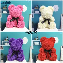 Дропшиппинг 40 см милый розовый цветок Мишки Тедди пенопластовые Медведи Свадебные украшения дома День рождения День Святого Валентина D подарок Любовь медведь куклы