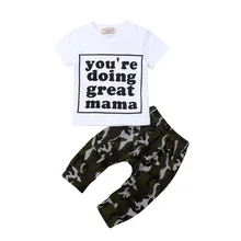 Футболка для маленьких мальчиков 0-3 лет топ+ длинные штаны, леггинсы, комплект одежды из 2 предметов