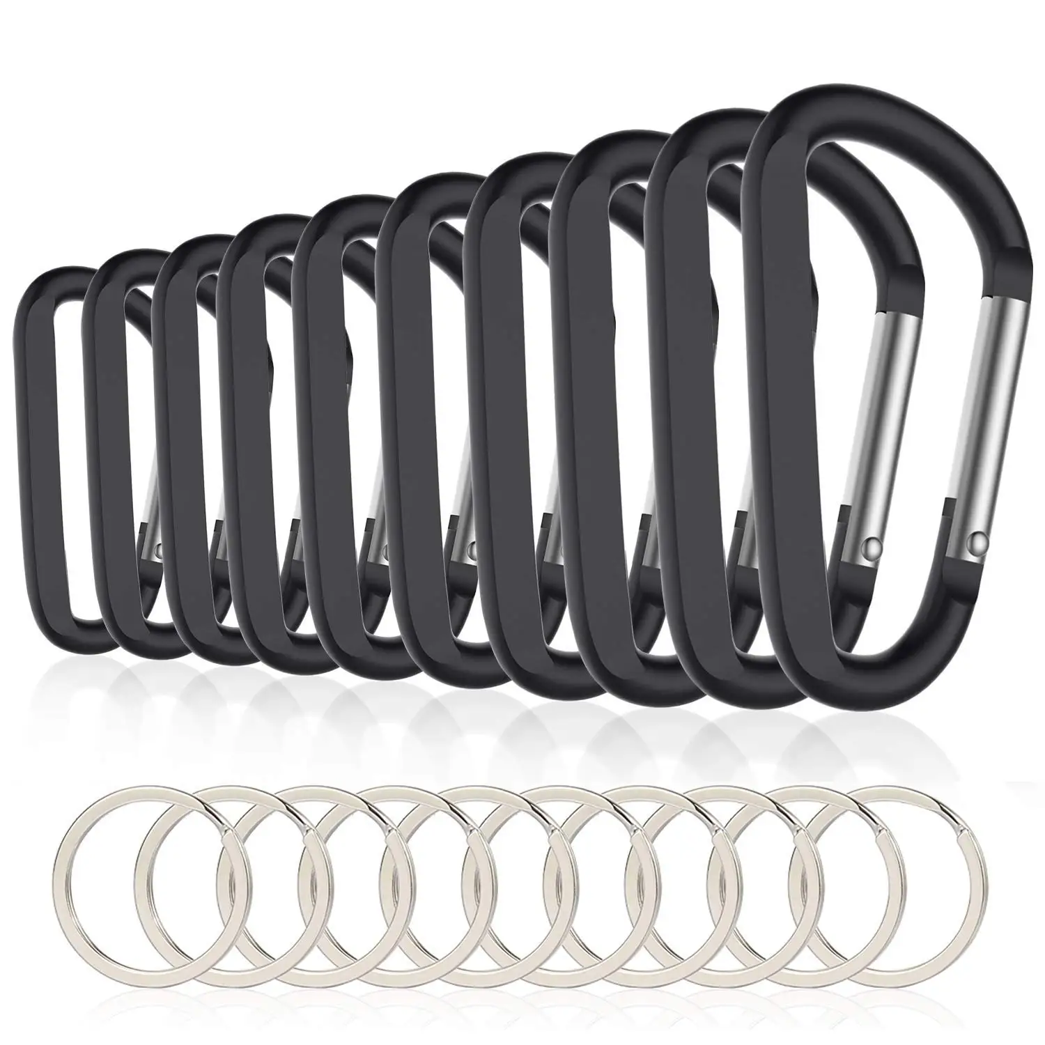 10PCS 3inch/8CM Aluminum Carabiner Clips,Premium Durable D Ring