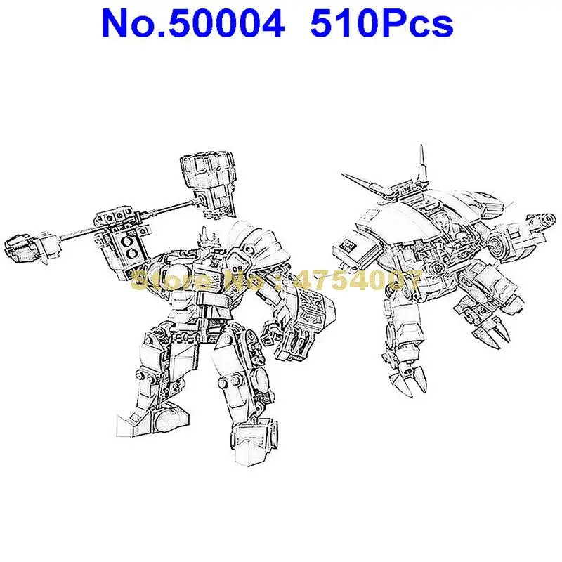 

50004 510pcs overwatching games d.va & reinhardt building blocks compatible 75973 toy