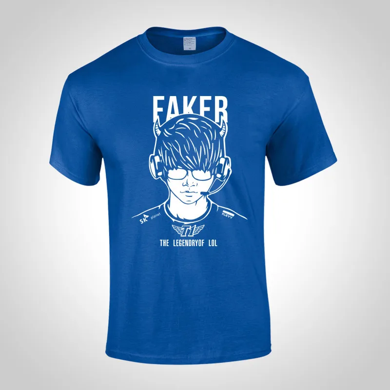 2019 игровая Лига Легенд Чемпион LCK команда SKT FAKER футболка хлопок с коротким