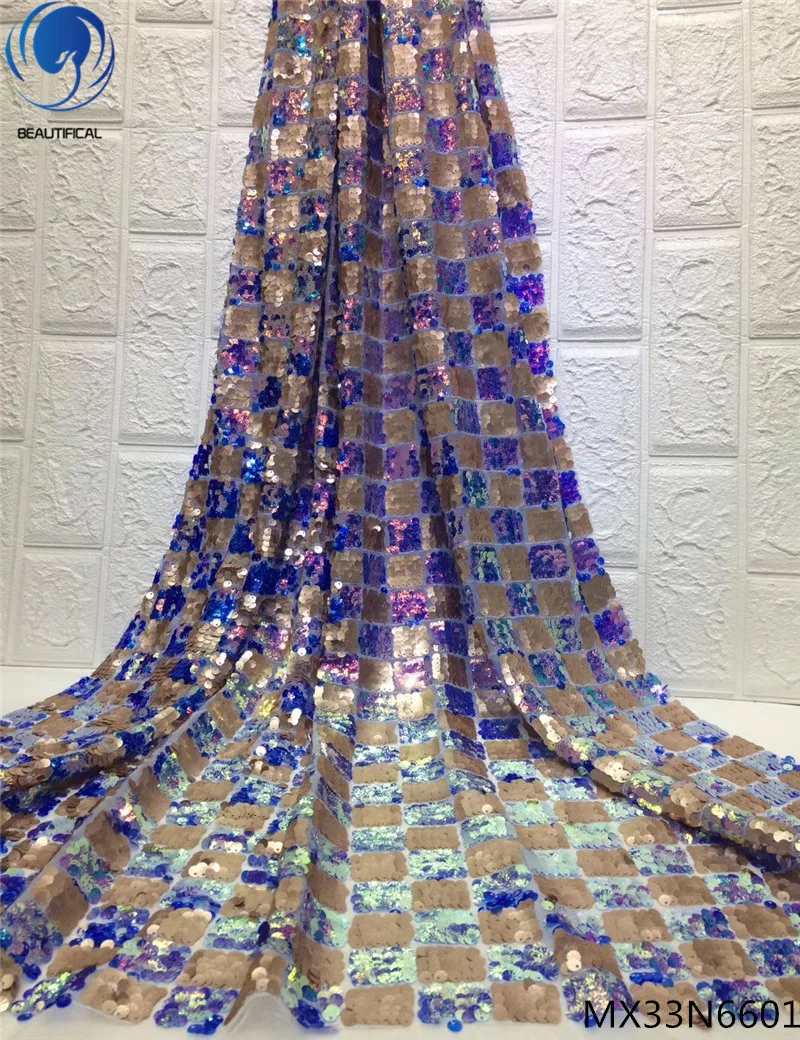 

Beautifical african sequin lace fabric bridal lace fabric wedding lace fabric online hot selling 5yards/lot best quality MX33N66