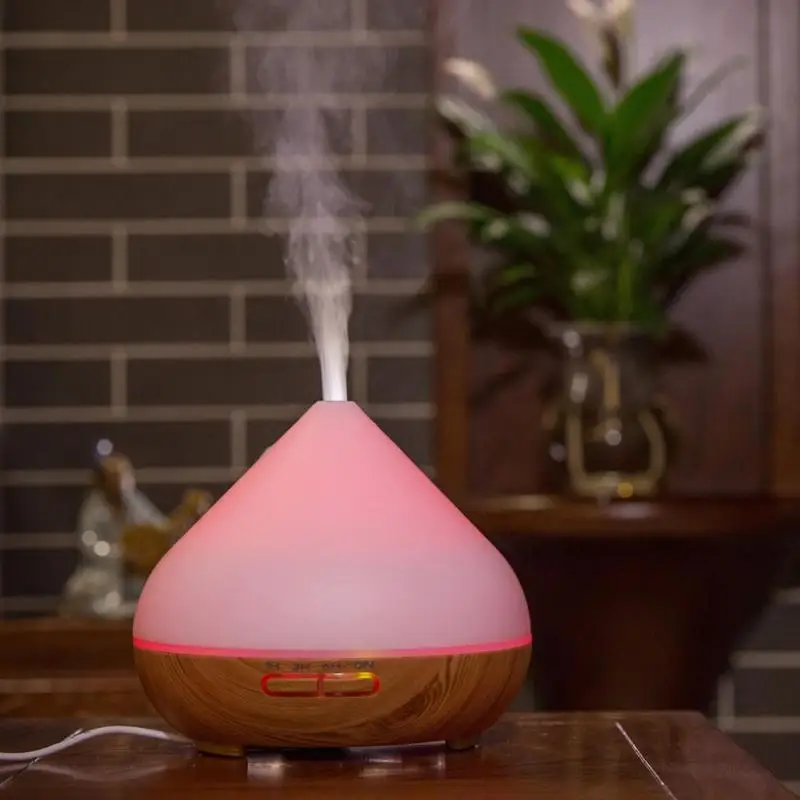 

400ml USB Ultrasonic Wood grain Air Humidifier 7 Color LED Flashlight Timer Aromatherapy Essential Oil Mist Aroma Diffuser