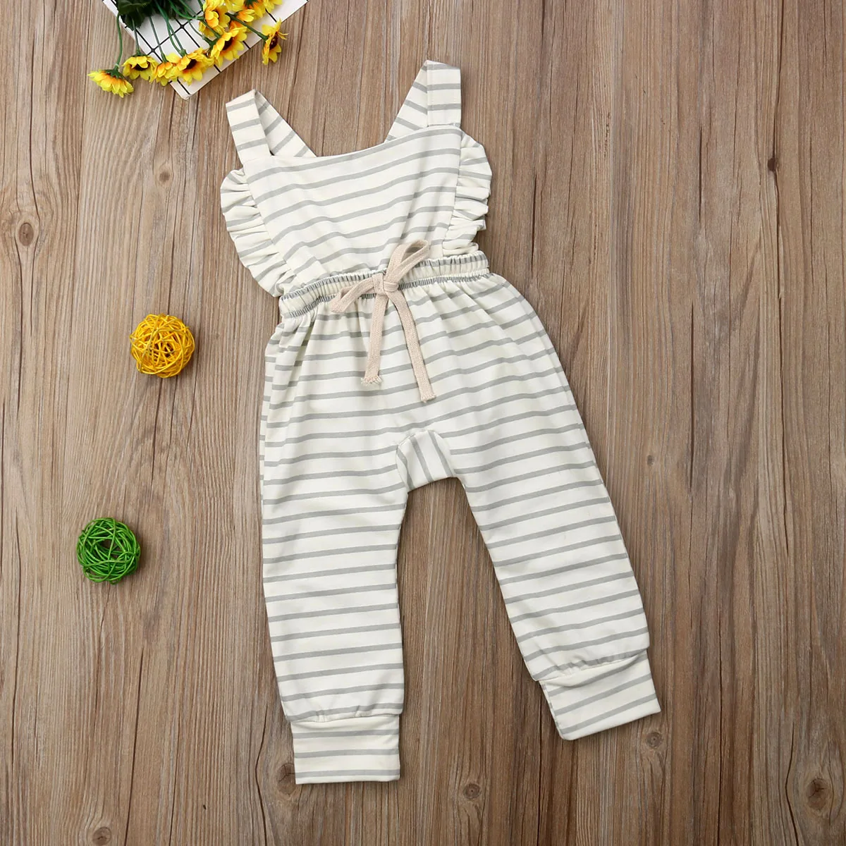 

Newborn Kid Baby Girl Ruffle Bib Pants Romper Overalls Cotton Outfits Clothes