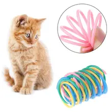 8 шт./упак. милые игрушки для кошек и собак пластиковые нетоксичные прочные маленькие красочные ворсистые игрушки пружины игрушки для домашних животных Кошки котенка
