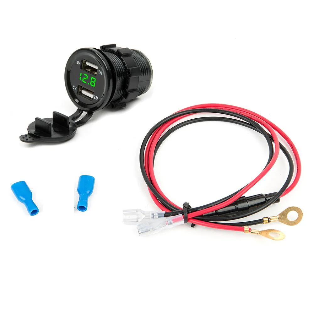 Universal Dual USB Car Charger Car Socket 3.1A LED Digital Voltmeter