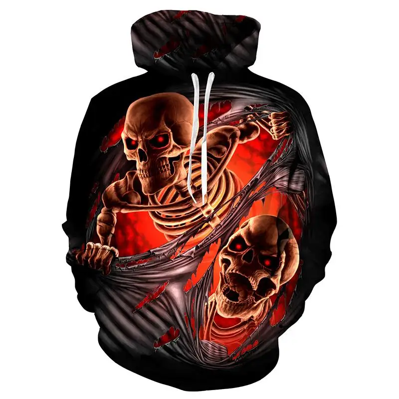 

3d print Hard Rock Heavy Metal Skull 3D Hoodies Sweatshirt Men Women Outwear Pullovers Jumpers Hooded Tracksuits Tops Streetwear