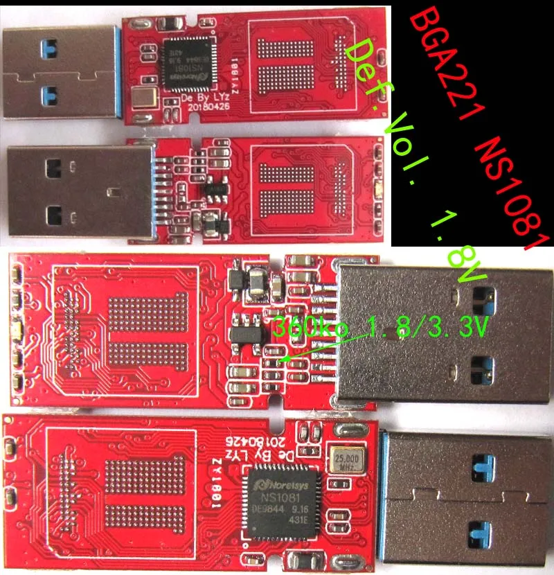 NS1081 USB3.0 UFD PCBA комплекты поддержка EMMC/EMCP посылка BGA221 DIY U диск не поддерживает UFS IC 1