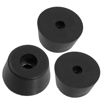 

3x Taper Shape Furniture Table Chair Paw Tips Plugs For Paws Foot Cushions 25x21x13mm Black