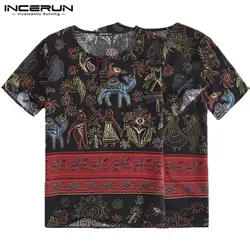 Хип хоп цветочный летние мужские футболки Повседневная рубашка тропический для мужчин платье короткий рукав свободные Этническая Camisas