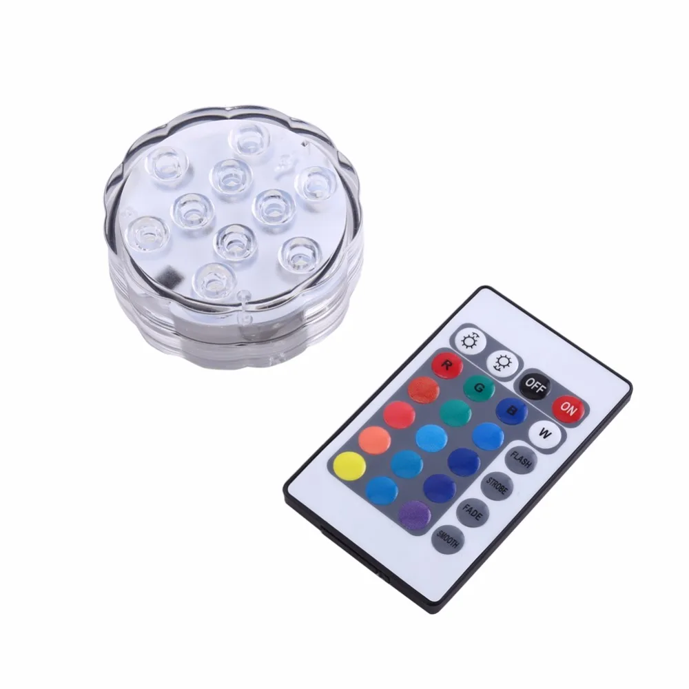 

10-LEDs Aquarium Light Aquarium Led Lighting Fish Tank Lamp RGB Remote Control Colorful Lighting Coral Reef Grow Light Accessory