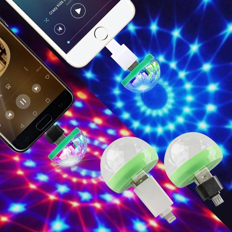 Новинка 2019 года: разноцветные светодиодные лампы для сцены с USB вращающиеся DJ D25 |