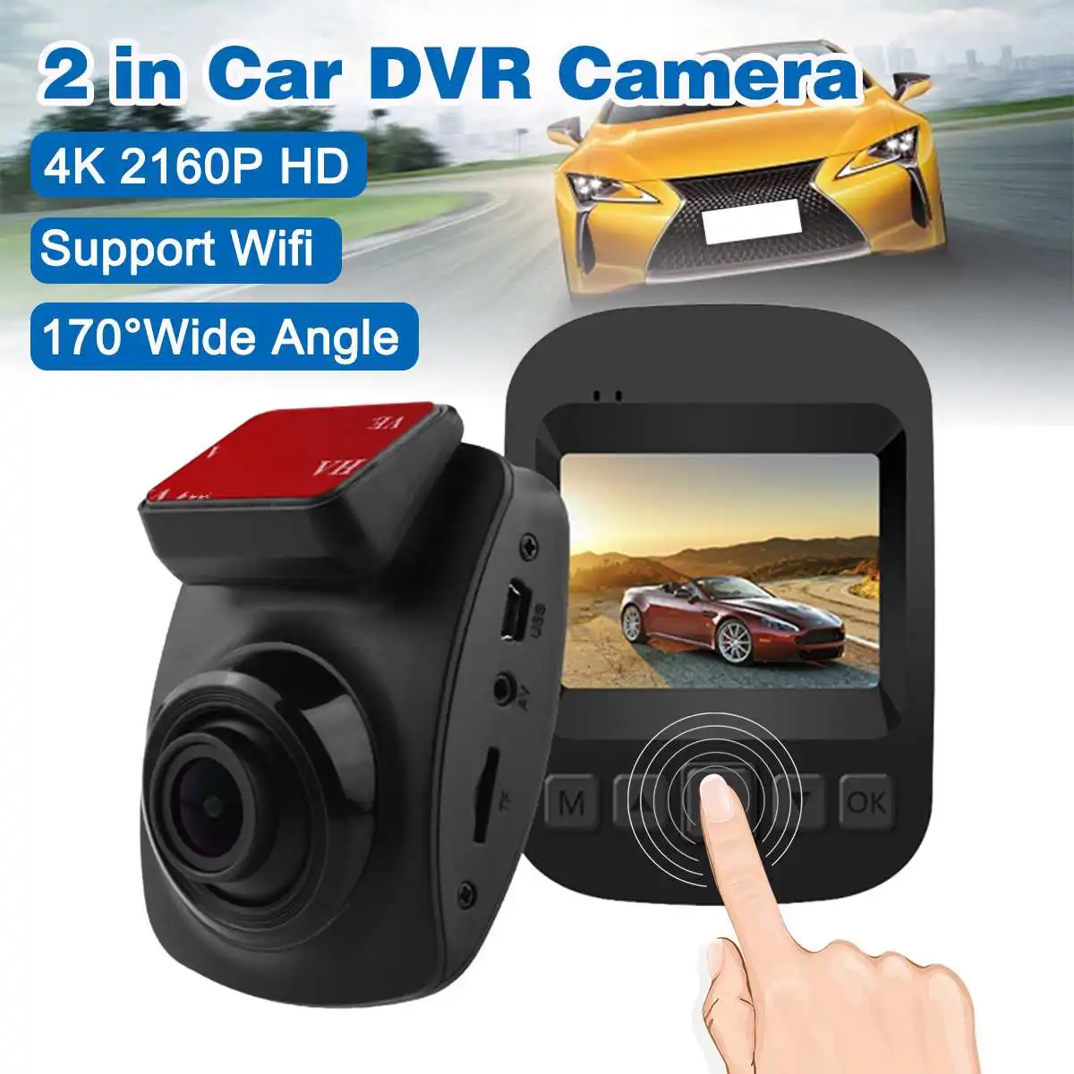 

4K WiFi Car DVR DVRS 2160P HD Dashcam 60fps 96660 Video Recorder Camera Night Vision Dash Cam 2019 Hiddens Type