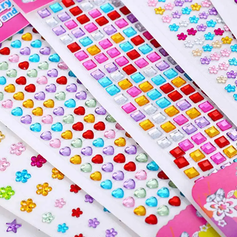 

Mixed Color Acrylic Scrapbooking Craft Sticker Mobile Phone Car Decor 1 Set Diamond Sticker Self Adhesive DIY Children Toy Gift