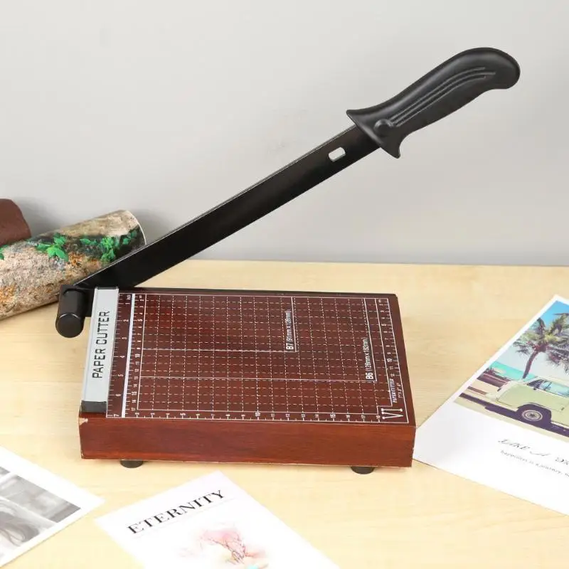 

Professional Wood Base A5 Paper Guillotine Cutter Trimmer Home Office School Paper Photo Cutting Machine Tools