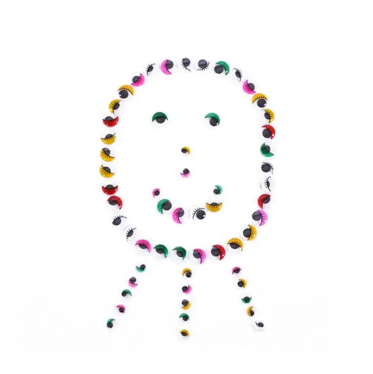 180 шт./кор. микс разноцветных круглых Пластик ресницы для творчества игрушки куклы Скрапбукинг украшения детские игрушки