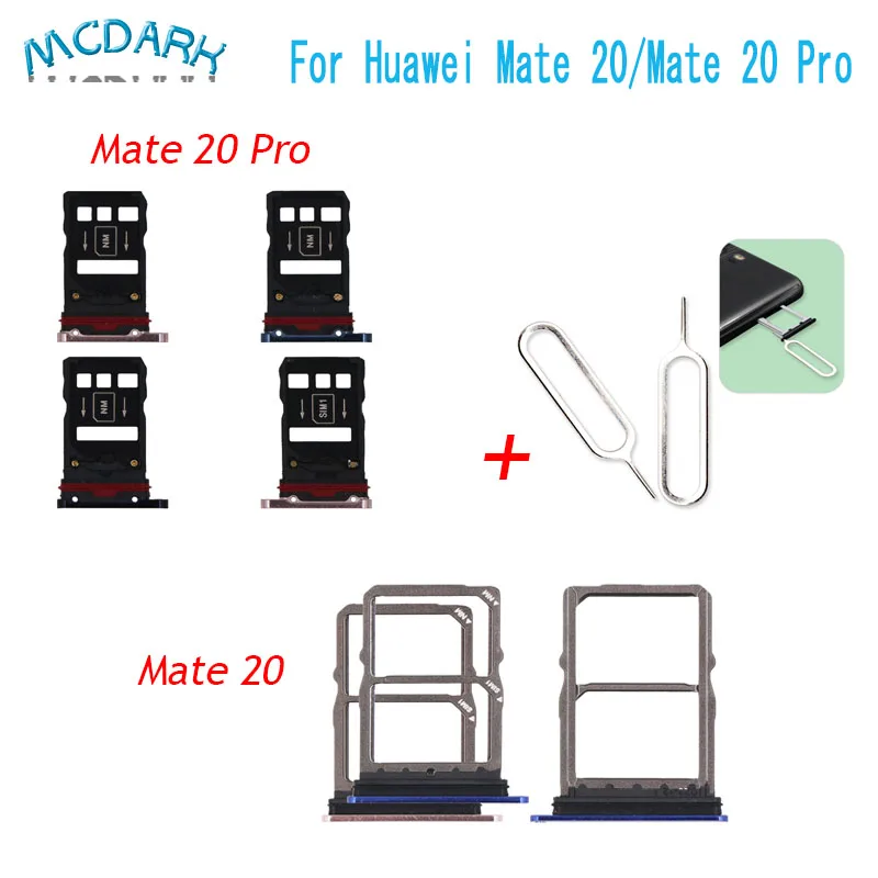 

For Huawei Mate 20 Pro Micro SD Card Slot Holder Adapter For Huawei Mate 20 Nano SIM Card Tray Holder +Take Sim Card Eject Tool