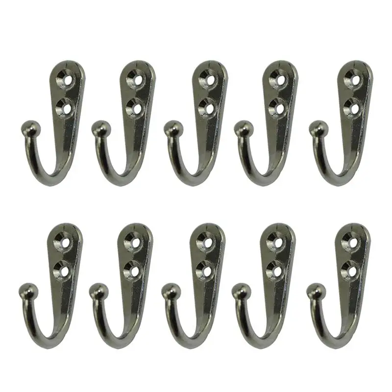 20pcs Coat Hooks Heavy Duty Wall Mounted 2 Hole Coat Rack Door Hooks