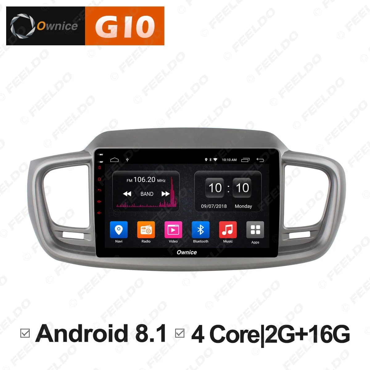 Excellent FEELDO 10.1" Android 6.0 4-Core/DDR3 1G/16G/Support 4G Dongle Car Media Player With GPS For Sorento 2015/2016 ( Sorento 3 Prime) 1