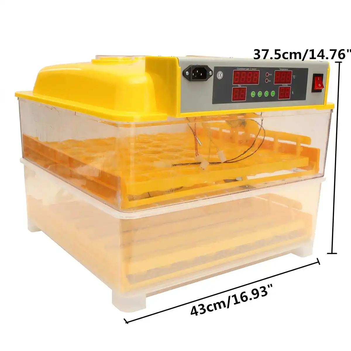 112 Eggs Automatic Digital Eggs Incubator Quail Chicken Poultry Hatcher Tray Feeder Temperature Control Hatching Machine 90W