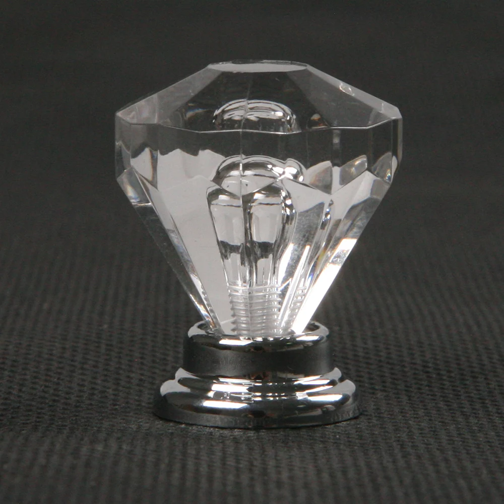 New 1/4/10Pcs 30mm White Diamond Crystal Glass Alloy Door Drawer Cabinet Knobs and Handle Wardrobe Pull Door Handle Knobs