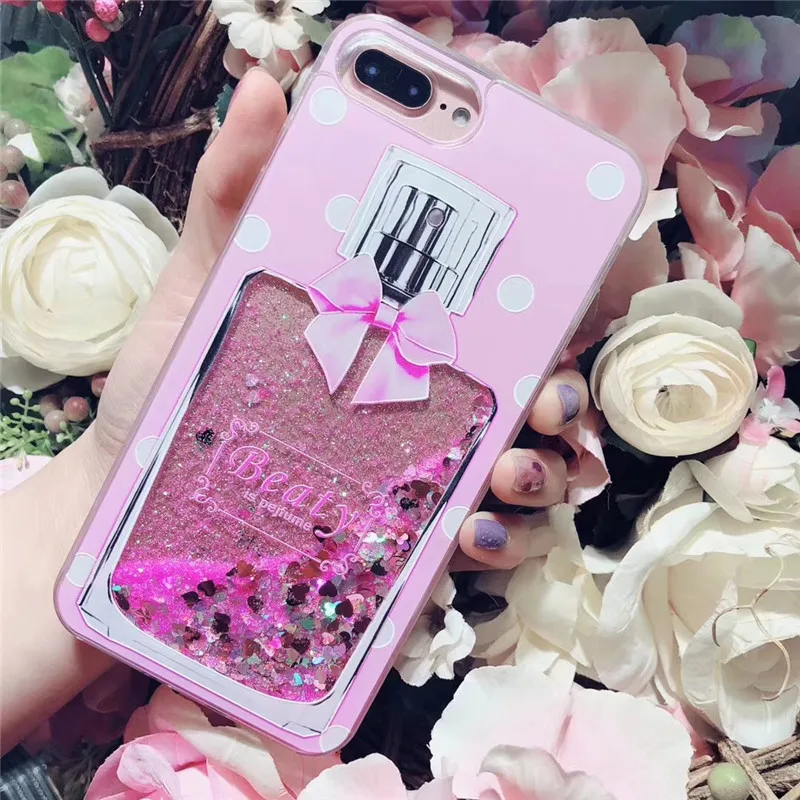 

Perfume Bottle Quicksand Phone Case For iPhone X Xs Xr Xs Max Case Silicone PC Liquid Glitter Cover For iPhone 5 5s 6 6s 7 Plus