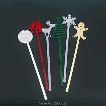 

Acrylic Christmas drink stirrers,Christmas party decor,Swizzle sticks,Cocktail Stirs,Xmas decor,
